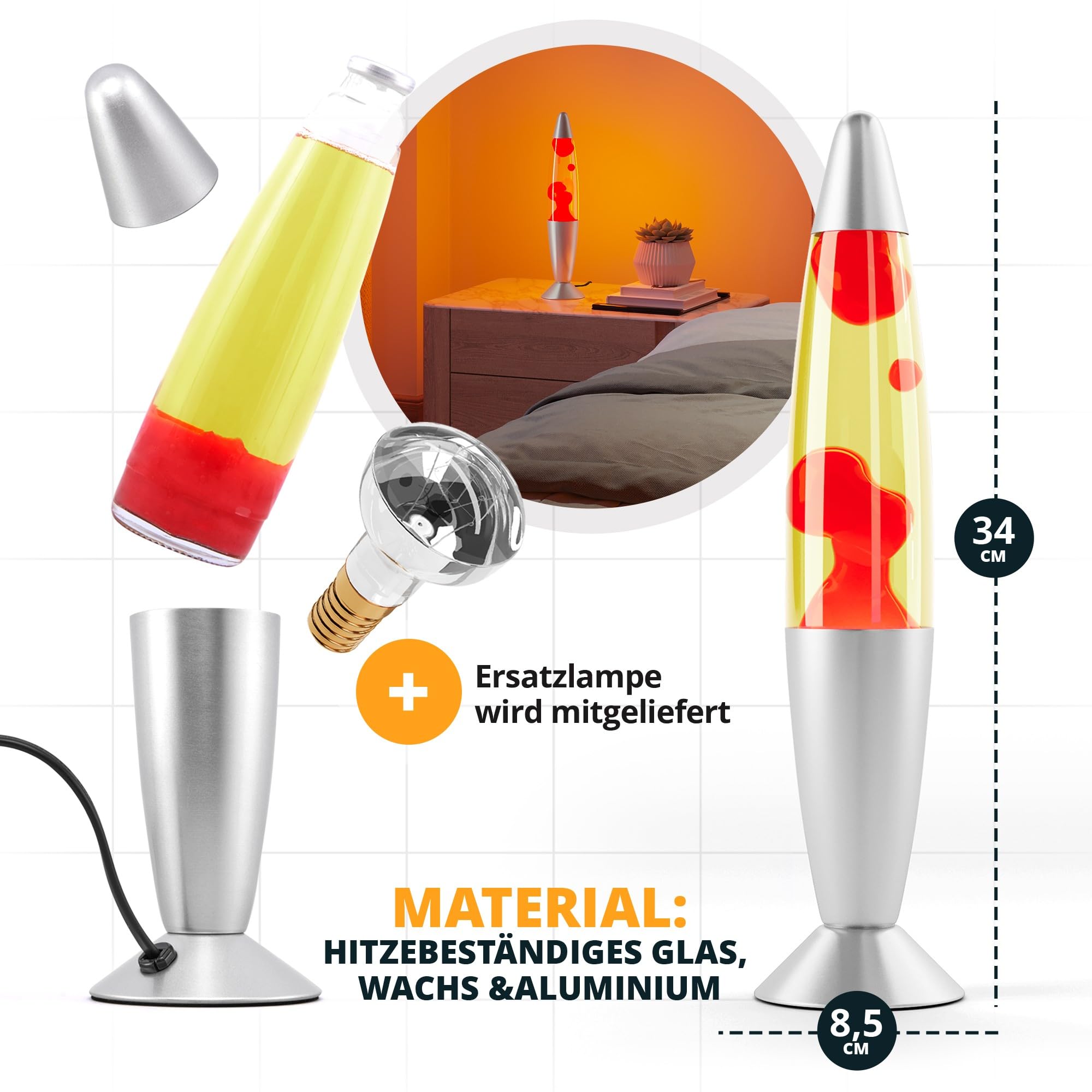 Lavalampe (Entspannende Wachslampe)